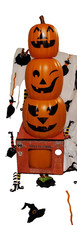 THANKSGIVING HALLOWEEN PLASTIC STACKABLE PUMPKINS SET NEW 24" TALL CENTERPIECE