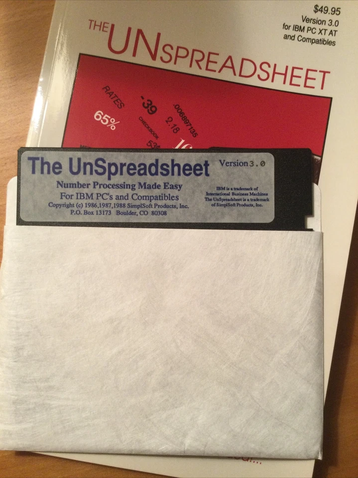 New. Unused. The UNspreadsheet. Vintage. With 100+ Ready-to-Run Applications. - Image 3 of 3