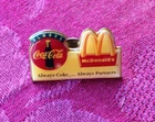VINTAGE McDONALD'S  /COCA-COLA HAT PIN/BADGE RARE