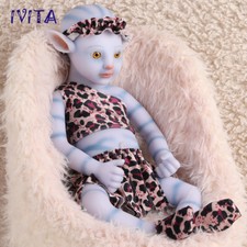 IVITA 17''Avatar Fairy Girl Doll Full Silicone Floppy Avatar Doll Kids Gift