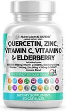 Quercetin 1000mg Zinc 50mg Vitamin C 1000mg Vitamin D 5000 IU Bromelain Elder...