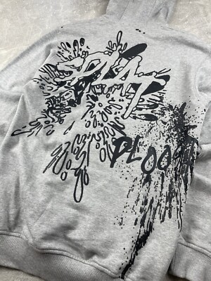 トップス COMME des GARCONS hoodie y2k Comme Des Garcons Shirt Y2K Back Print Gray Hoodie Size L Made In
