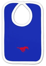 SMU Mustangs Team Bib Newborn Baby 100% Cotton Zelcro Closure NEW
