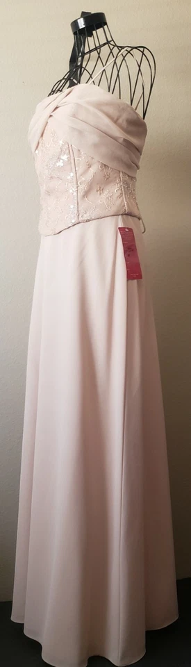 Conjunto de 2 piezas Corsé Milano Desnudo Top Falda Larga Formal Boda Dama de honor Noche Talla M Foto 2 de 4