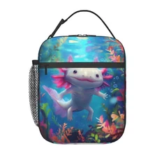 VANZEV Lunch Box for Women Men, Cute Axolotl Insulated Lunch Box Reusable Por...