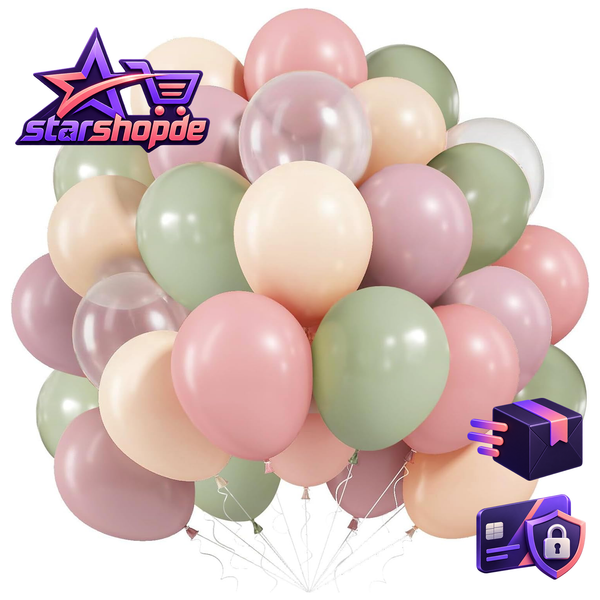 Luftballons 60 StüCk Rosa SalbeigrüN Orange Pastell FüR Party Deko-image