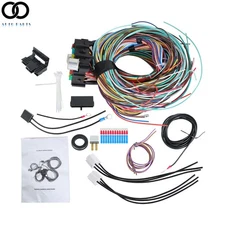 Universal 21 Circuit Wiring Harness 12 V X-long wires Fit For Chevy Ford Hotrods