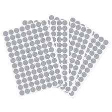 4 Sheet/384Pcs 15mm Dia PVC Self Adhesive Screw Hole Cover Stickers, Gray