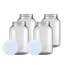 One Gallon Wide Mouth Glass Jar with Lid-Set ...