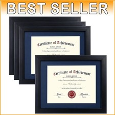 Versatile 4 Pack Premium Frames for Certificates  Photos - 8.5x11  11x14 Sizes