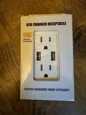 USB Outlet Fast Charger Duplex Receptacle 15A 125V Tamper Resistant
