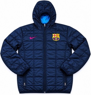 Nike FC Barcelona 2016 Mens Reversible Hooded Soccer Full Zip Puffer Jacket S