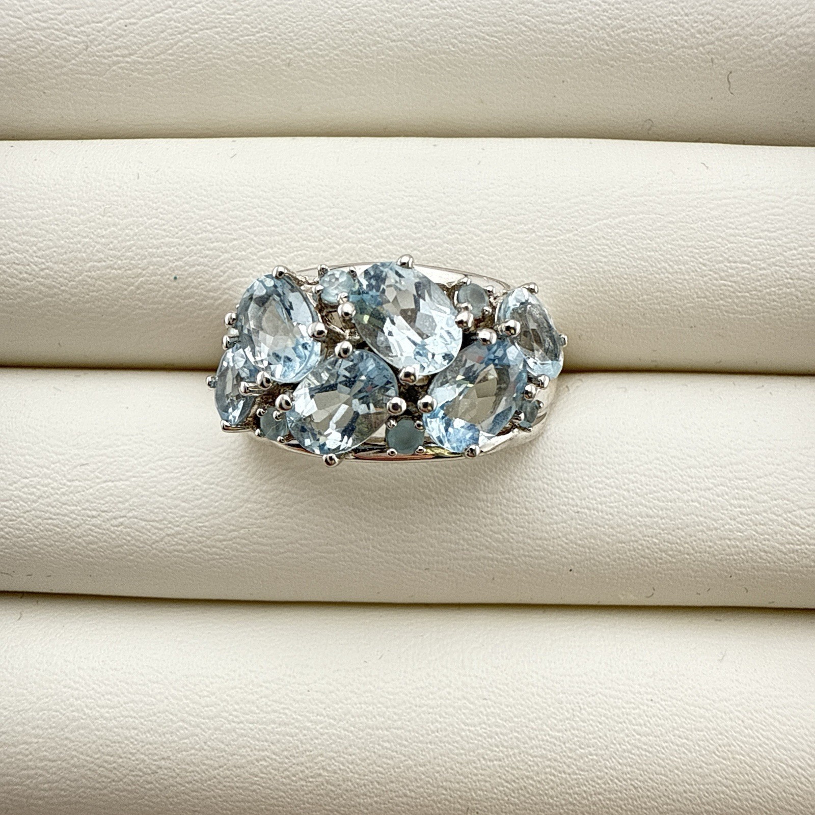 Chuck Clemency Sterling Silver Ring Blue Gemstone… - image 2