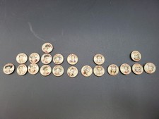 1948 Set of 20 Quaker Puffed Wheat  Rice Movie Star Cereal Premium Pins