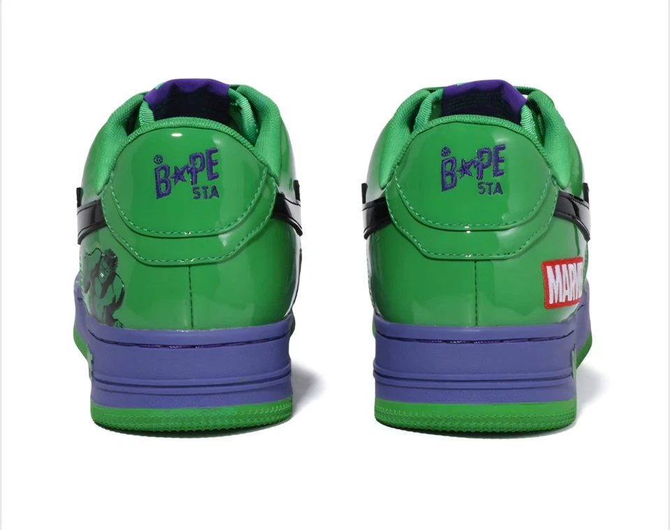 A BATHING APE x Marvel Comics Bape Sta Low 'Hulk' EE. UU. Para hombres Talla 11  Foto 4 de 4