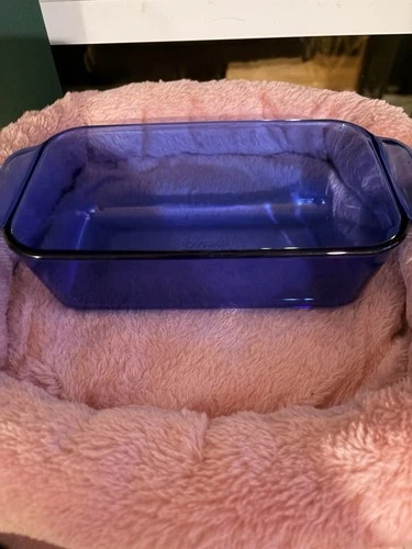 PYREX COBALT BLUE LOAF BAKING PAN  Dish 213-R  1.5 QT   1.5 L EXCELLENT