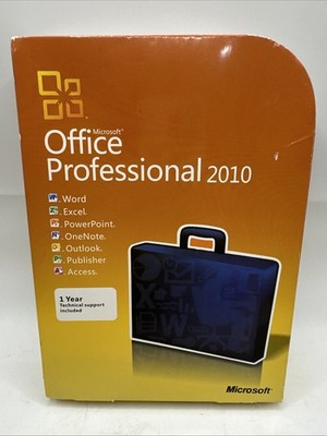 Microsoft Office Professional 2010 Windows Retail CD Box w/ Product Key