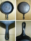 Wagner Ware Sidney-O 1058E 10 ½” Cast Iron Skillet Double Spout Flat  1935-59 L9