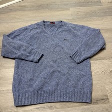 KAPPA Mens V-Neck Jumper Sweater XL Blue Wool CI04