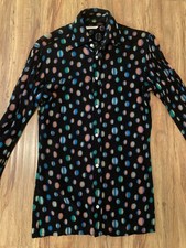 Granny Takes a Trip Real 1972 Western Moss Crepe Transparent Shirt Pleated Cuff