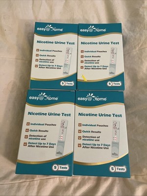 4 Easy At Home Nicotine Urine Test 5 Pack Patches Rapid Detection LOT 20TOTAL !