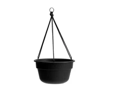 Bloem Dura Cotta 12 in. Black Plastic Self Watering Hanging Basket Planter