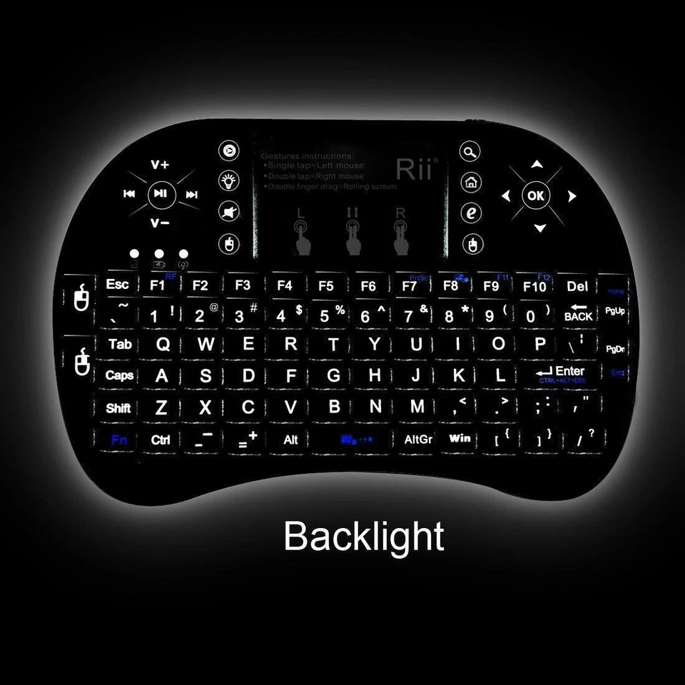 Compact Black Wireless Keyboard with Backlight for Smart TV and Android TV Box - Image 3 of 4