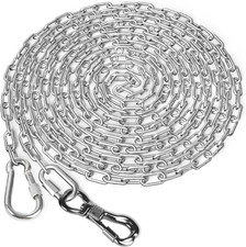 Heavy Duty Dog Chains for Outside, 15FT Stainless Steel Tie Out Cable with Swive