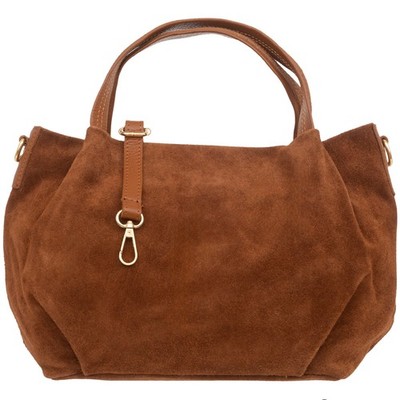 Vera Pelle Bolsa Schultertasche aus braunem Wildleder für Damen