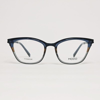 MODO 4529 Women's Ultra-Light Titanium Oval / Cat Eye Glasses in Blue Grad 50mm
