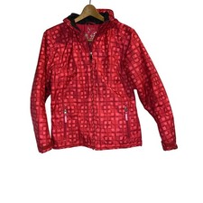 SPYDER Ski Jacket Girls Size 16 Winter Insulated Red Fleece Lined Hood