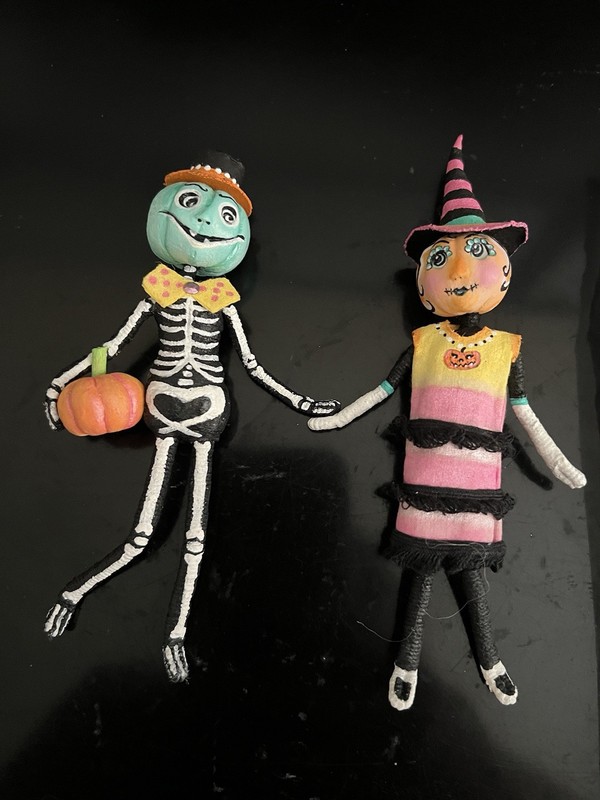 Jeanette Leary (sugarbrightstudio) Handmade Spun Cotton Sculpture. New!HALLOWEEN
