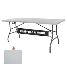 Klapptisch – Großer Faltbarer Gartentisch aus HDPE & Stahl, Wetterfest, Tragbar