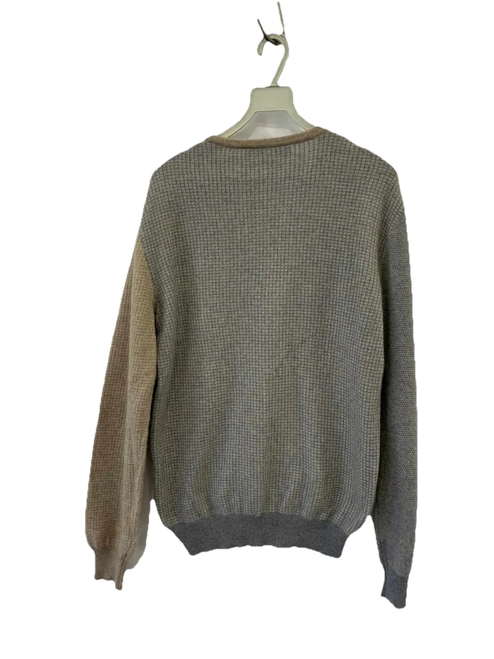 Suéter Etro Milano Para Hombre 100% Cachemira Cuello en V Beige Gris Talla L Hecho en Italia #RM Foto 2 de 4