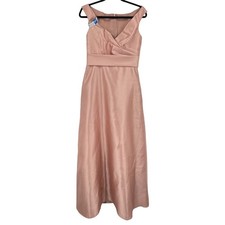 Alfred Sung dress D811s off the shoulder draped wrap satin maxi size 6