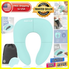 Folding Travel Potty Training Seat for Toddlers - Fits Most Toilets, Aqua