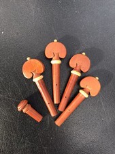 4pcs Natural Jujube Wood violin Pegs  End pin For 4/4 Violin