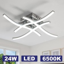 LED Ceiling Light Modern Lighting Fixture Curved Design Bedroom Living Room Bar