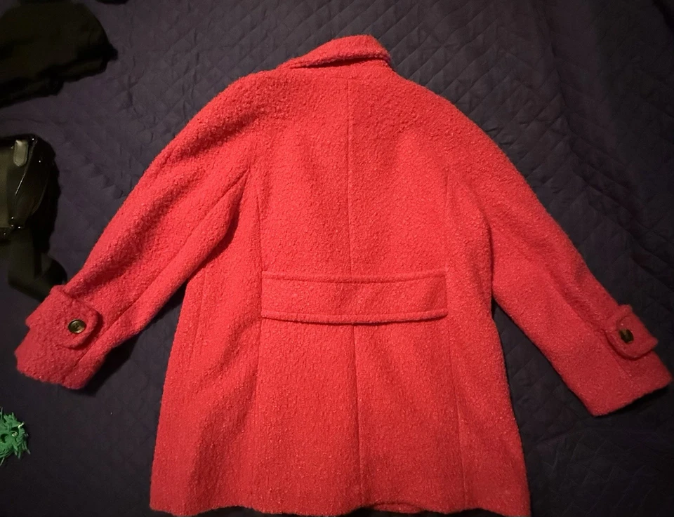 BCBGeneration Vibrant Pink Double-Breasted Boucle Peaoat - Women's Size XL - Image 2 of 4