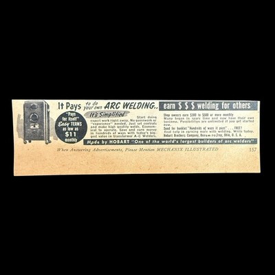 Vintage July 1950 Hobart Arc Welding Machine Tools Ad Ephemera #452