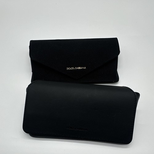 Authentic! Dolce&Gabbana Black Leather Magnetic Hard Case for Glasses/Sunglasses