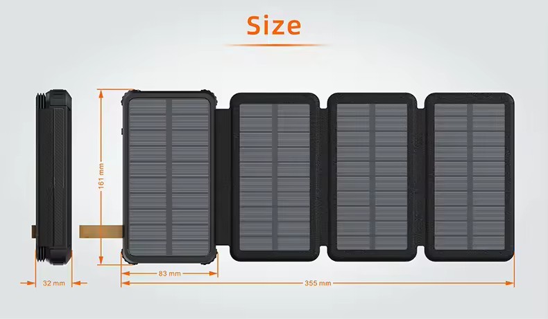 Batterie externe solaire pliable anti-panne de téléphone - 3