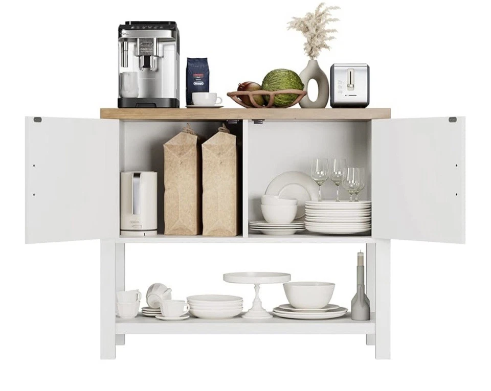 Gabinete de estación de café Credenza estilo granja Foto 3 de 4