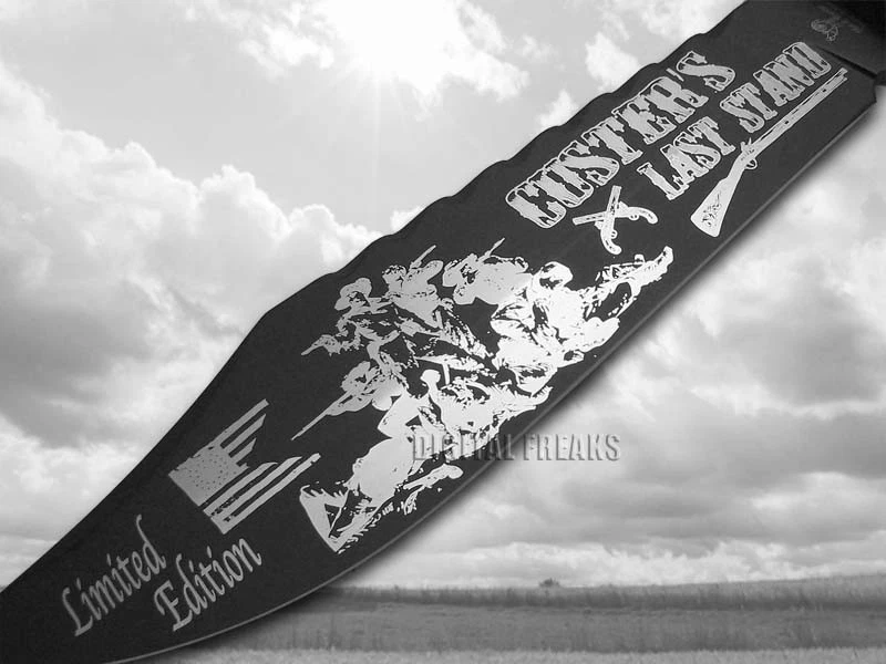 Hen & Rooster Bowie Knife Custer's Last Stand Deer Stag Blackened 5000B/CLS - Image 4 of 4