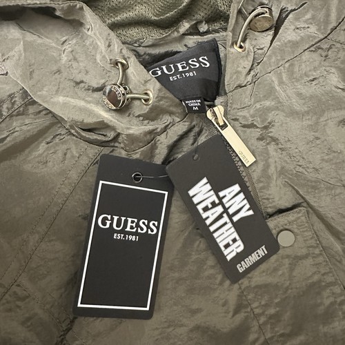 $220 Guess Any Weather Garment Hooded Midi-Length Parka Coat Women’s Sz M Green - Picture 3 of 12