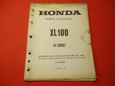 #ad OEM ORIGINAL HONDA PARTS CATALOG MANUAL 1974 XL100 $44.99