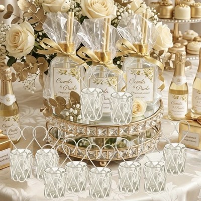 10 Yankee Candle White Wire Ice Cream Parlor Chair Wedding Votive Holders Lot