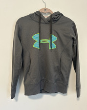 Under Armour Storm Women Gray Pullover Hoodie Logo Drawstring Pockets Fleece XS