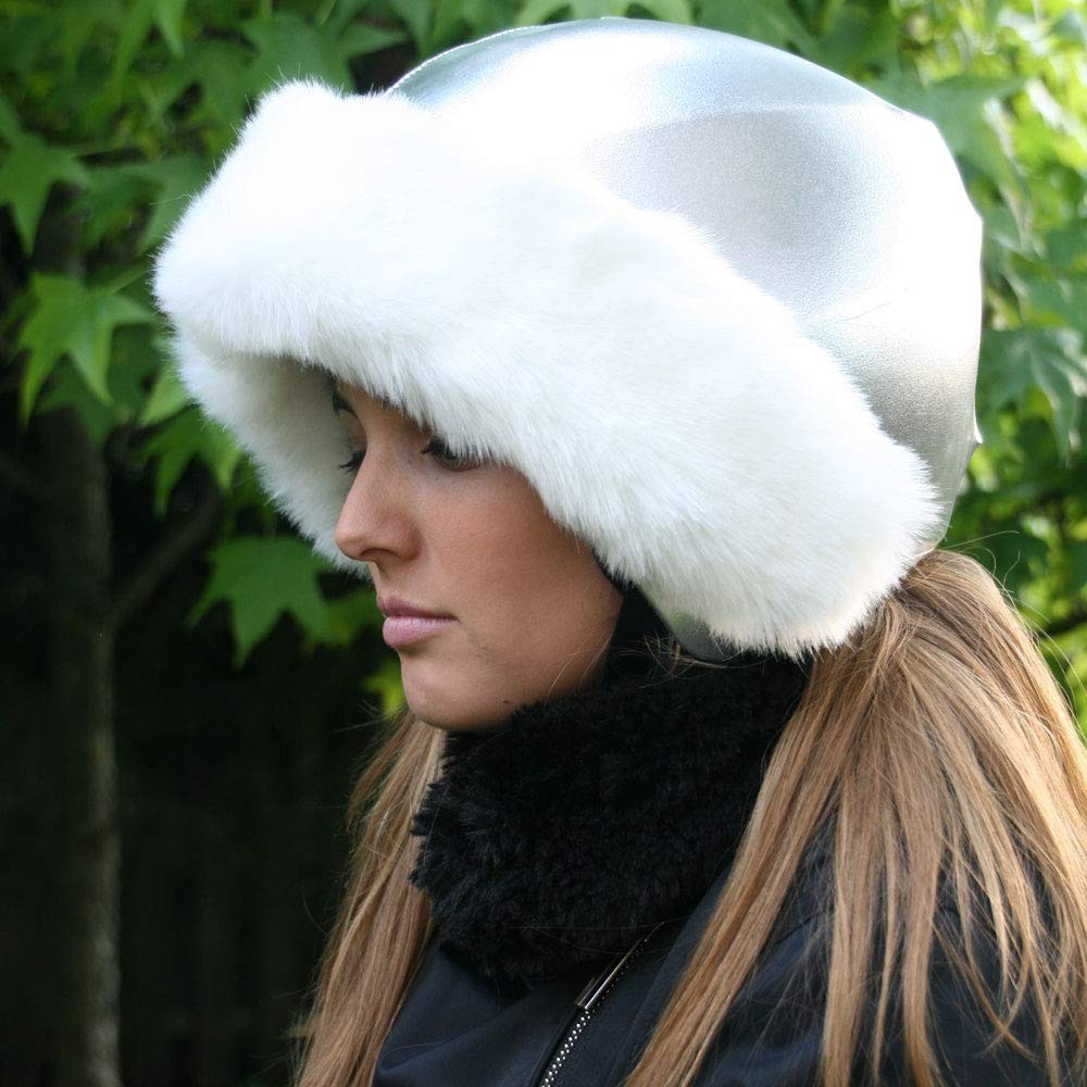 Couvre-casque argent et fourrure blanche multisport taille unique - 4