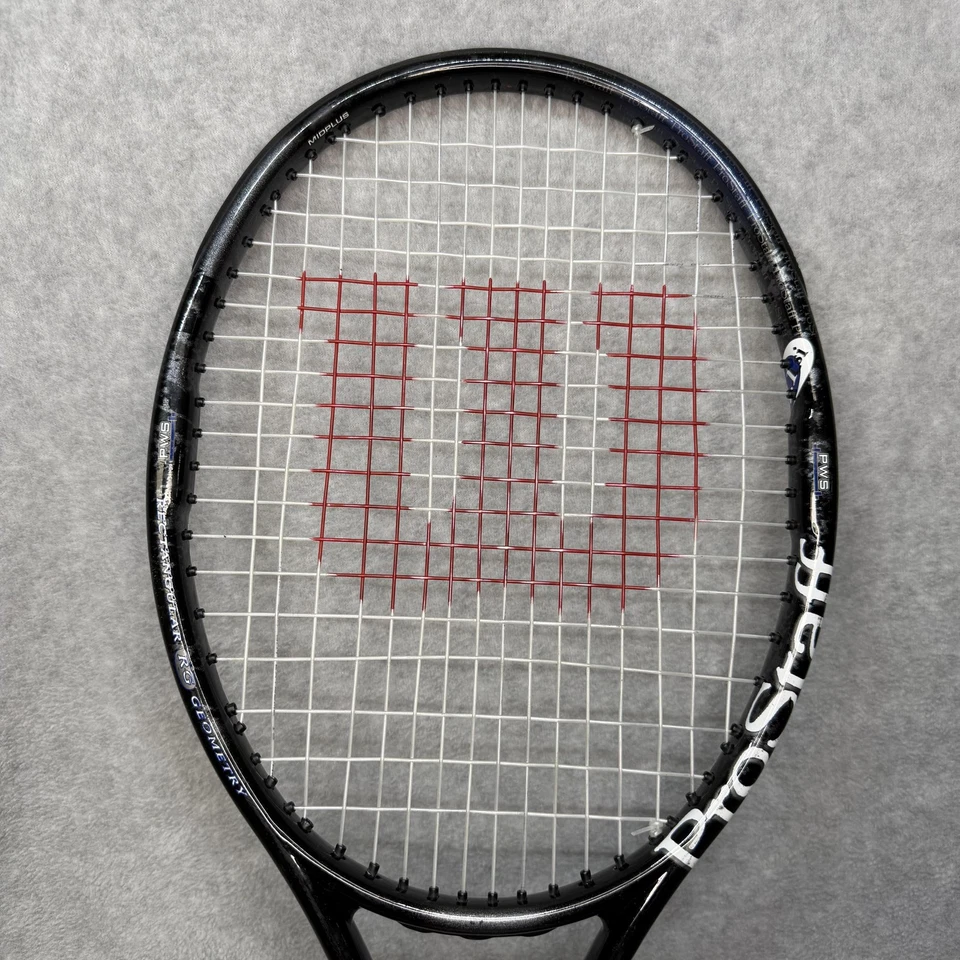 Raqueta de tenis Wilson Pro Staff 7.1 agarre 4 3/8 95 cuadrados cabeza negra grafito Foto 2 de 4